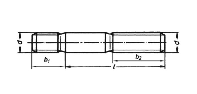 Śruby dwustronne o długości części wkręcanej ~1,25d